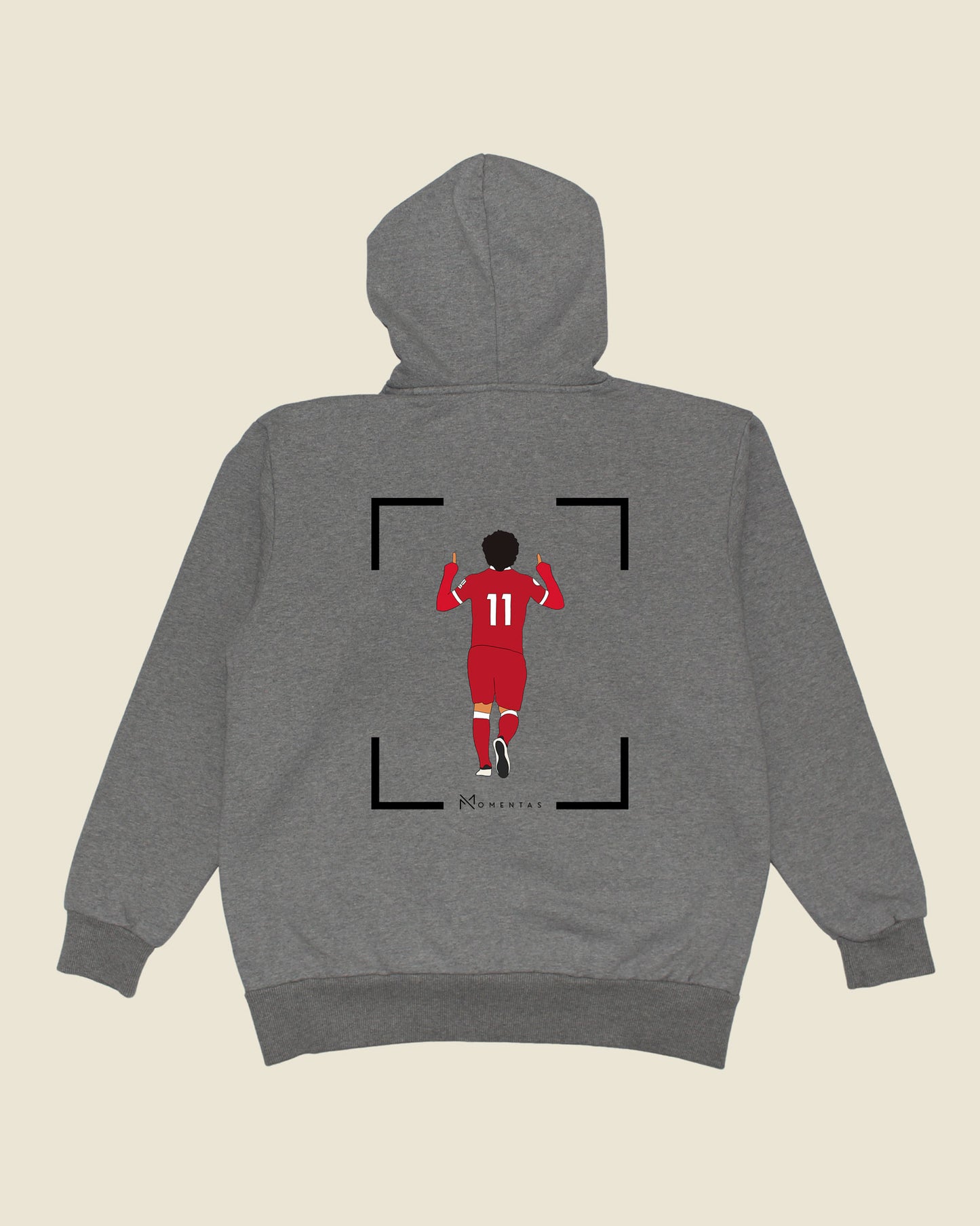 fodboldtrøje mohamed salah liverpool, grå hoodie ryg