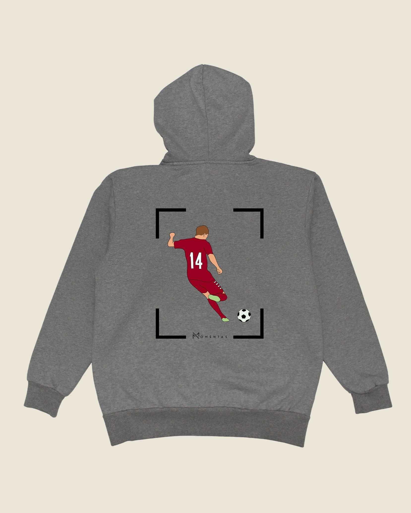fodboldtrøje mikkel damsgaard danmark, grå hoodie ryg