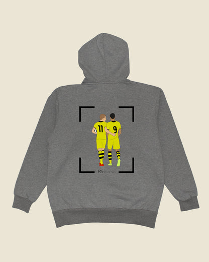 fodboldtrøje marco reus robert lewandowski dortmund, grå hoodie ryg