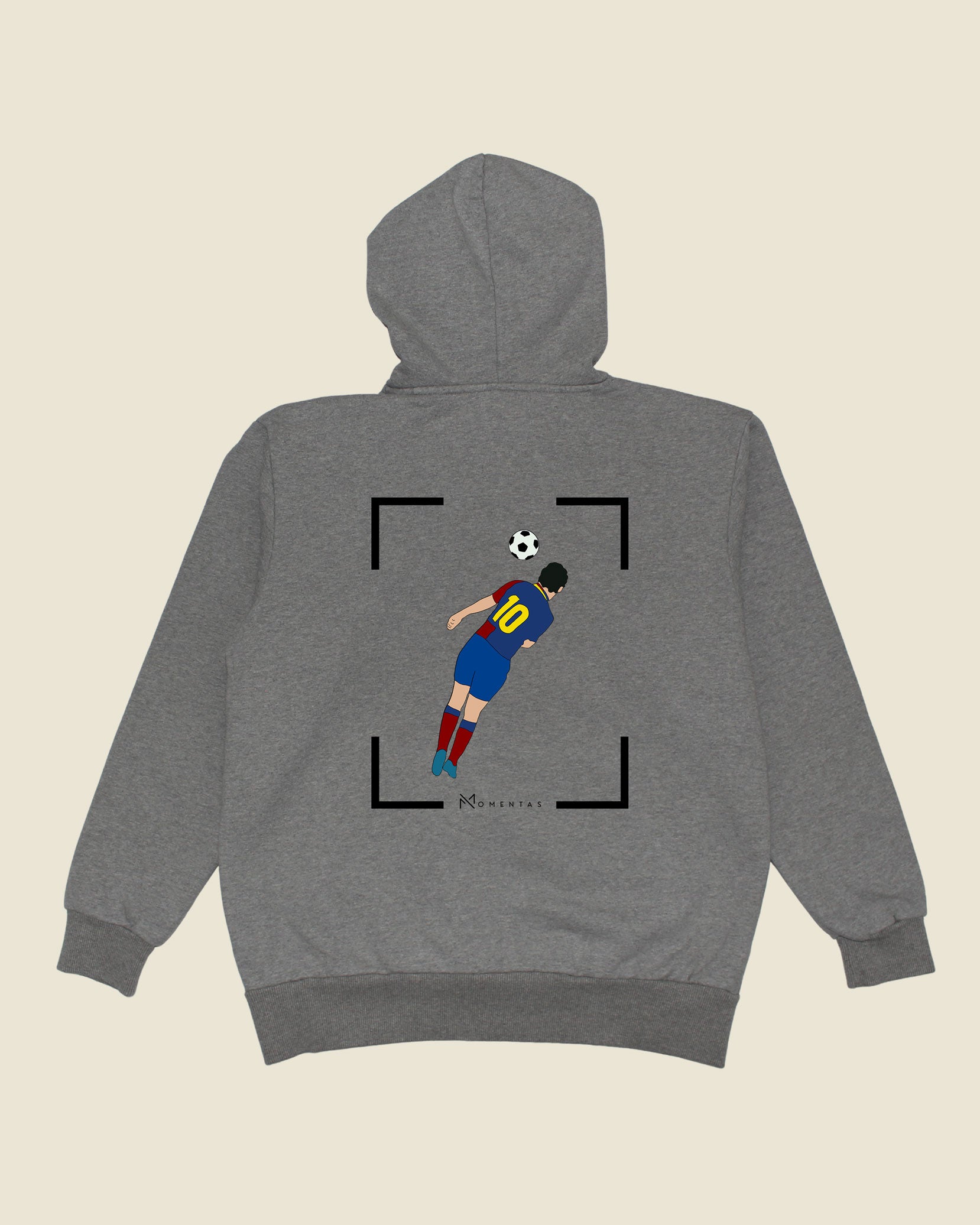fodboldtrøje lionel messi fc barcelona, grå hoodie ryg