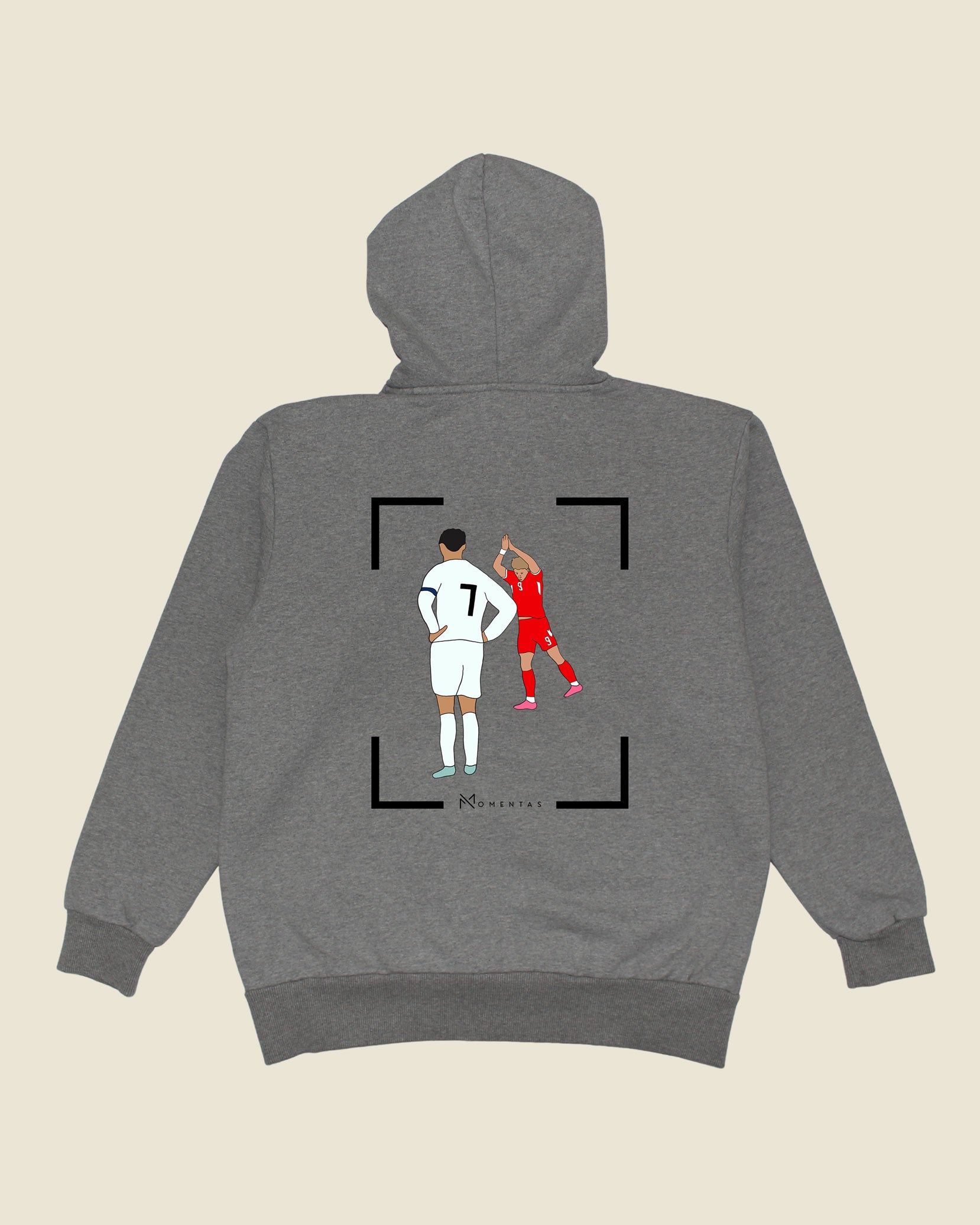 fodboldtrøje rasmus højlund danmark, grå hoodie ryg