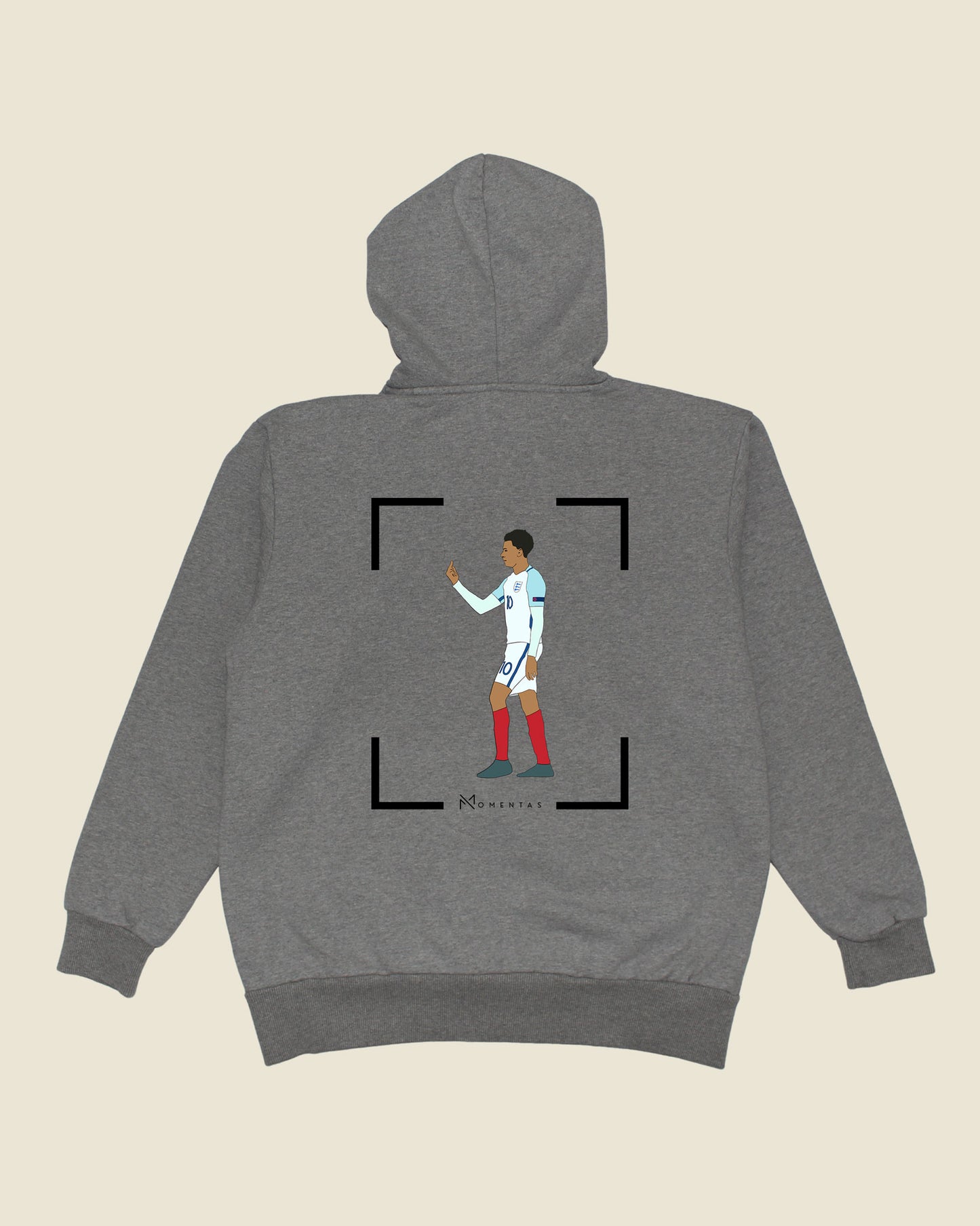 fodboldtrøje dele alli england, grå hoodie ryg
