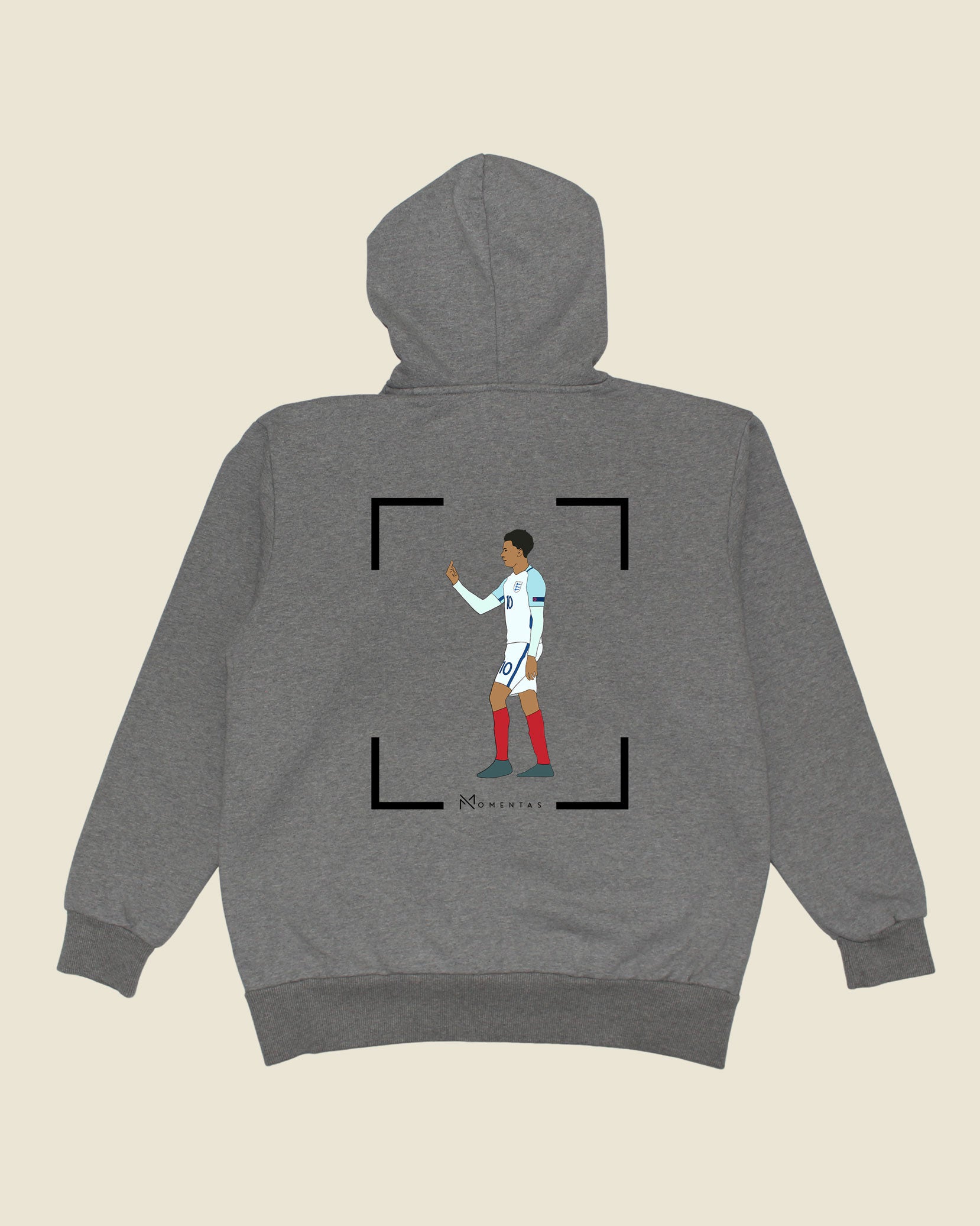 fodboldtrøje dele alli england, grå hoodie ryg