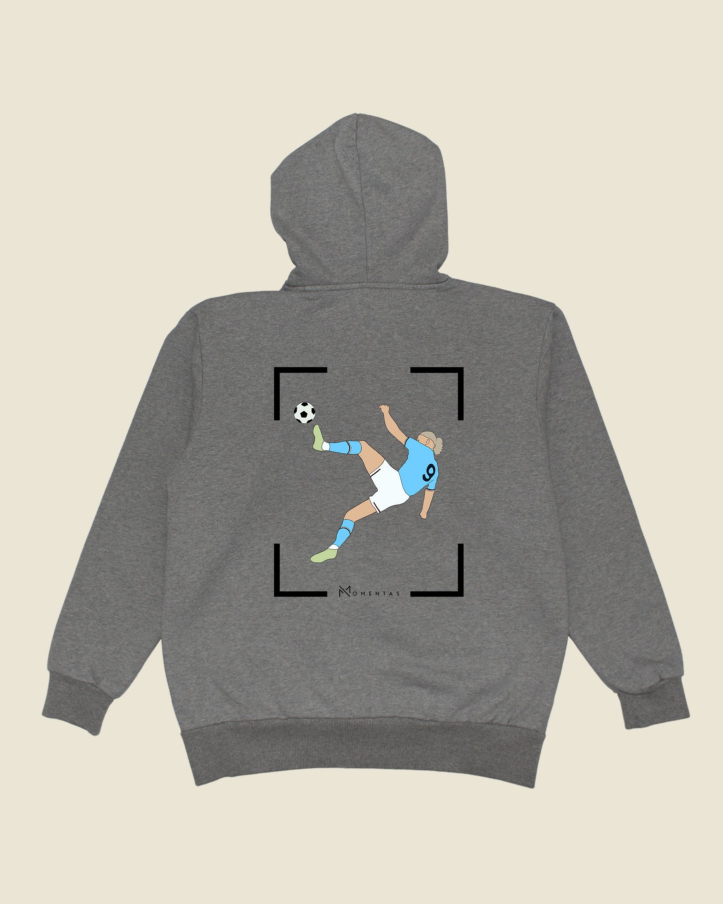 fodboldtrøje erling haaland manchester city, grå hoodie ryg