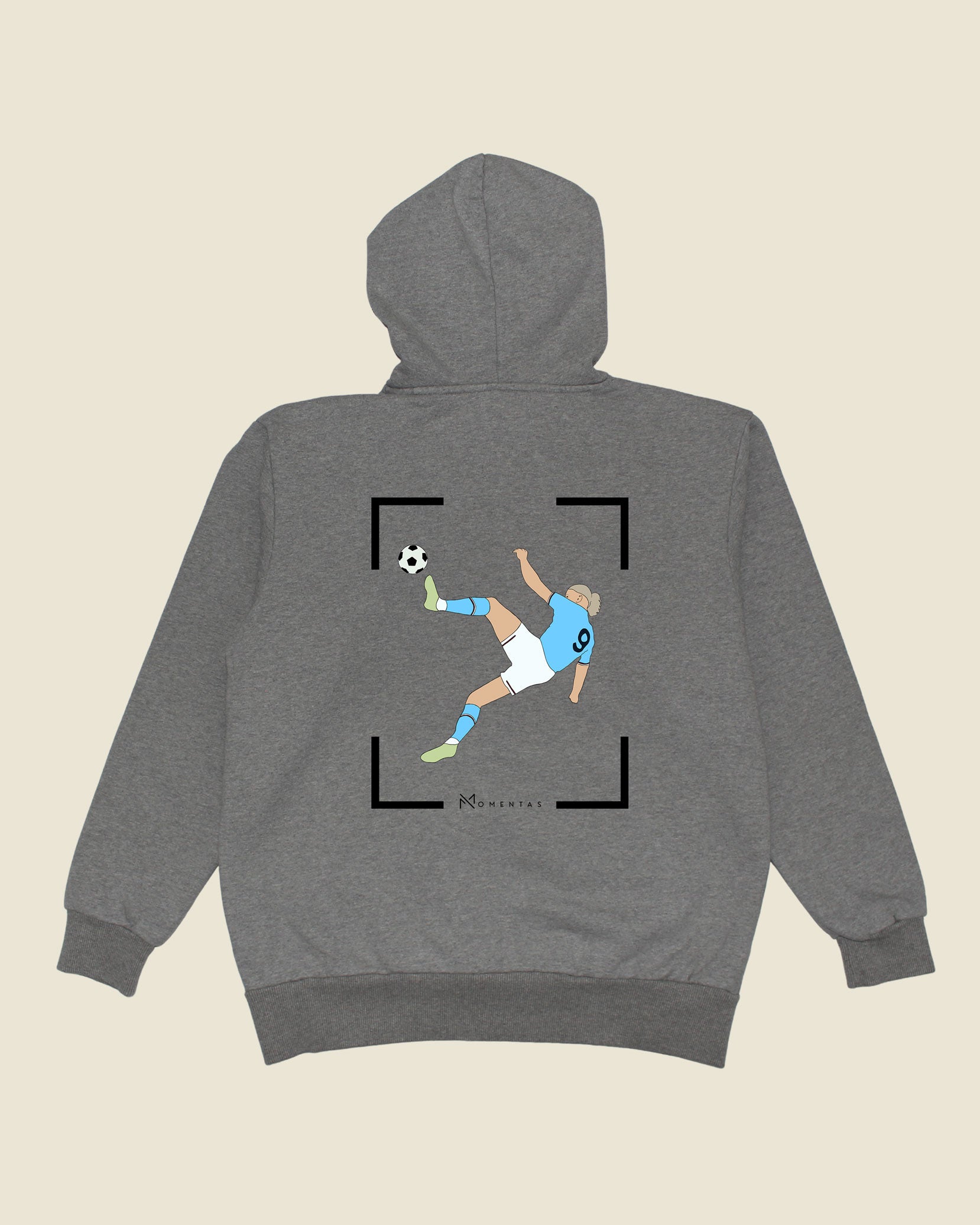 fodboldtrøje erling haaland manchester city, grå hoodie ryg