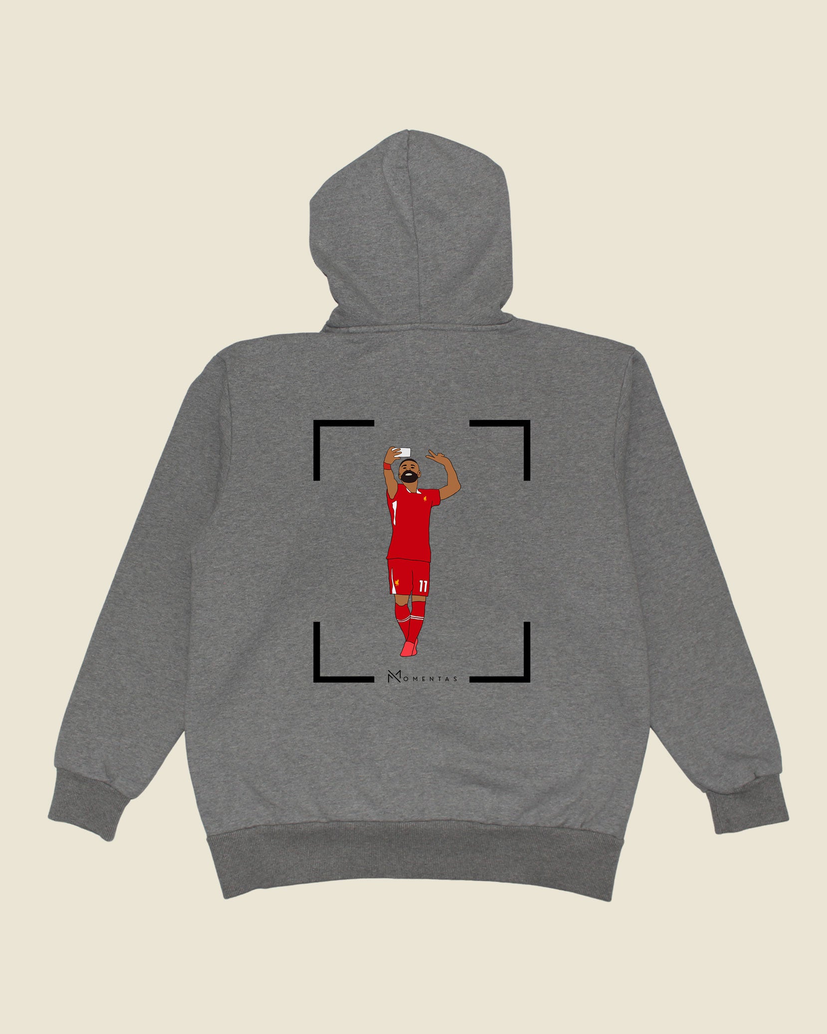 fodboldtrøje mohamed salah liverpool, grå hoodie ryg