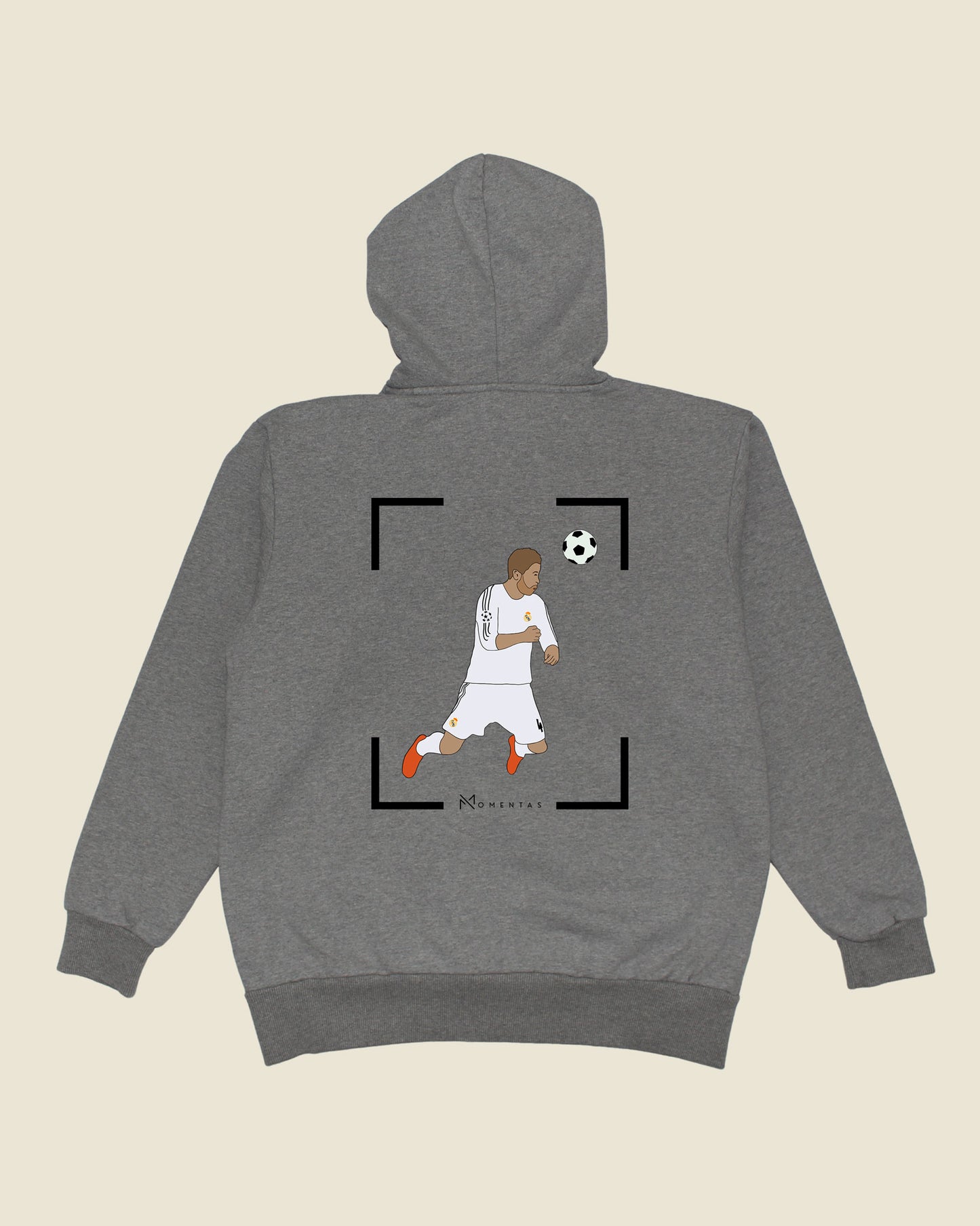 fodboldtrøje sergio ramos real madrid, grå hoodie ryg