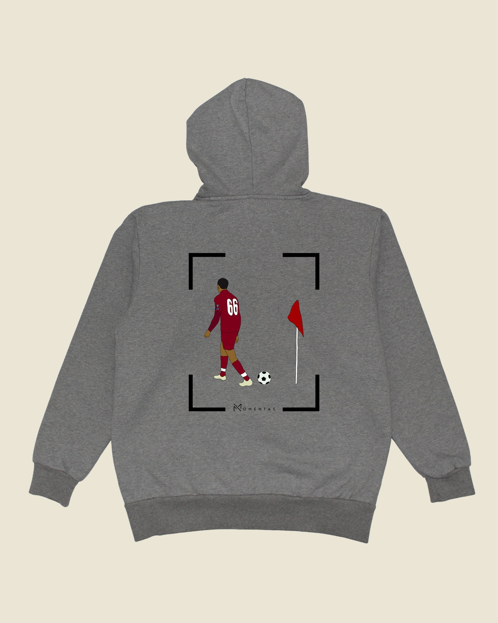 fodboldtrøje trent alexander-arnold liverpool, grå hoodie ryg