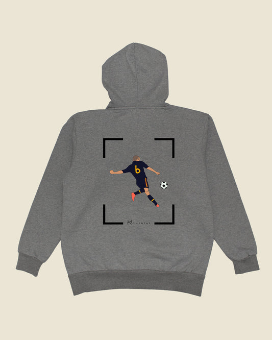 fodboldtrøje andres iniesta spanien, grå hoodie ryg
