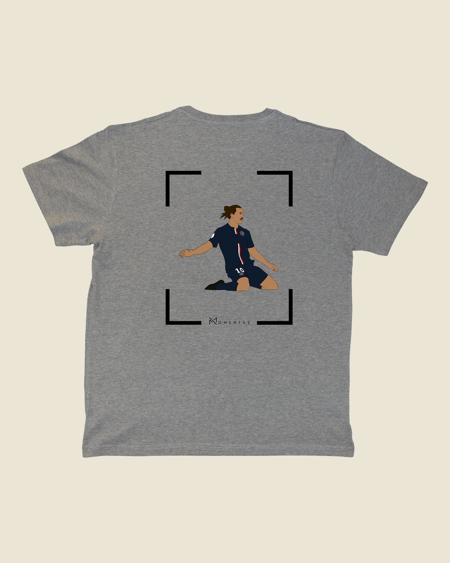 fodboldtrøje zlatan ibrahimovic psg, grå t-shirt ryg