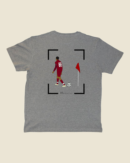 fodboldtrøje trent alexander-arnold liverpool, grå t-shirt ryg