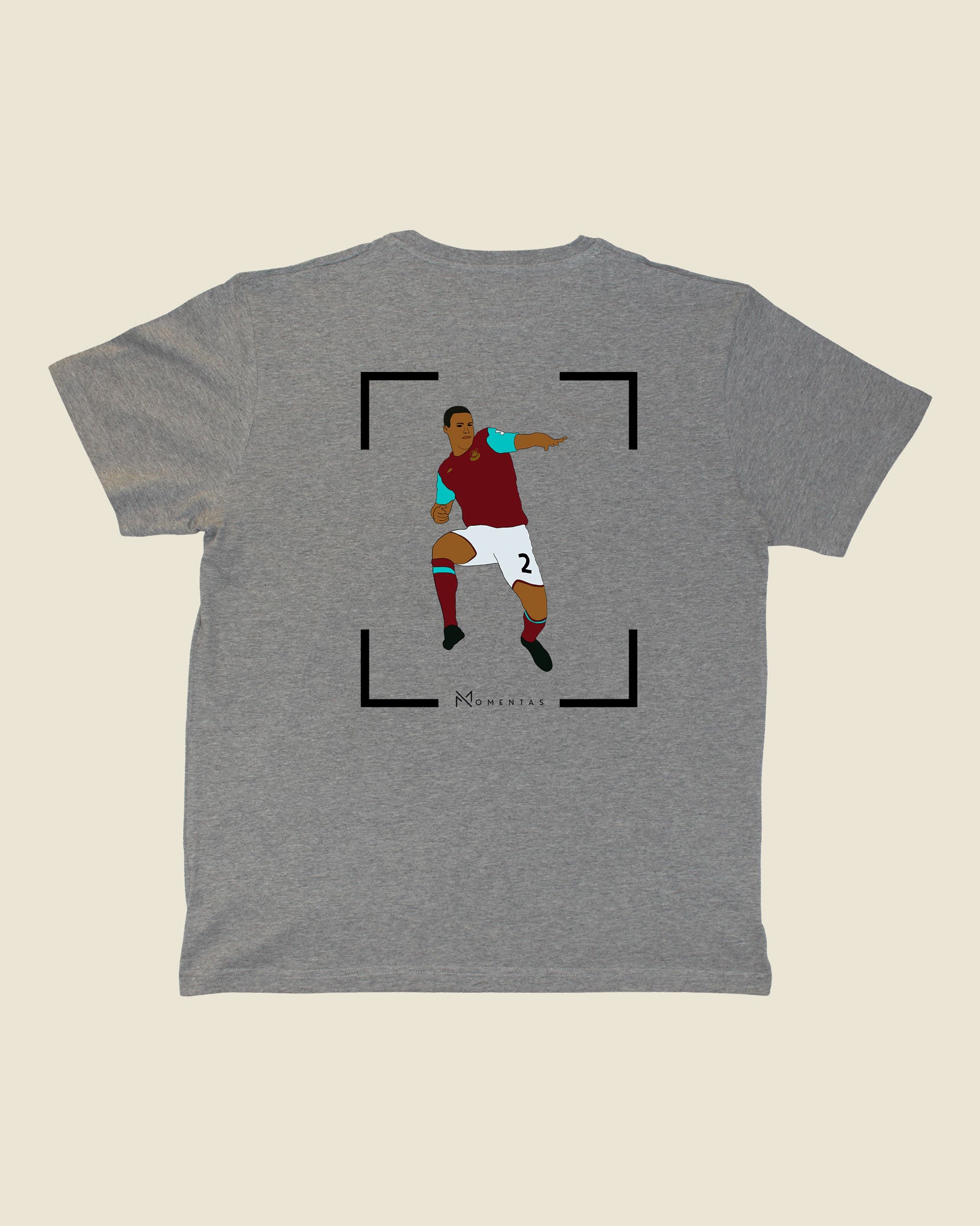 fodboldtrøje winston reid west ham, grå t-shirt ryg