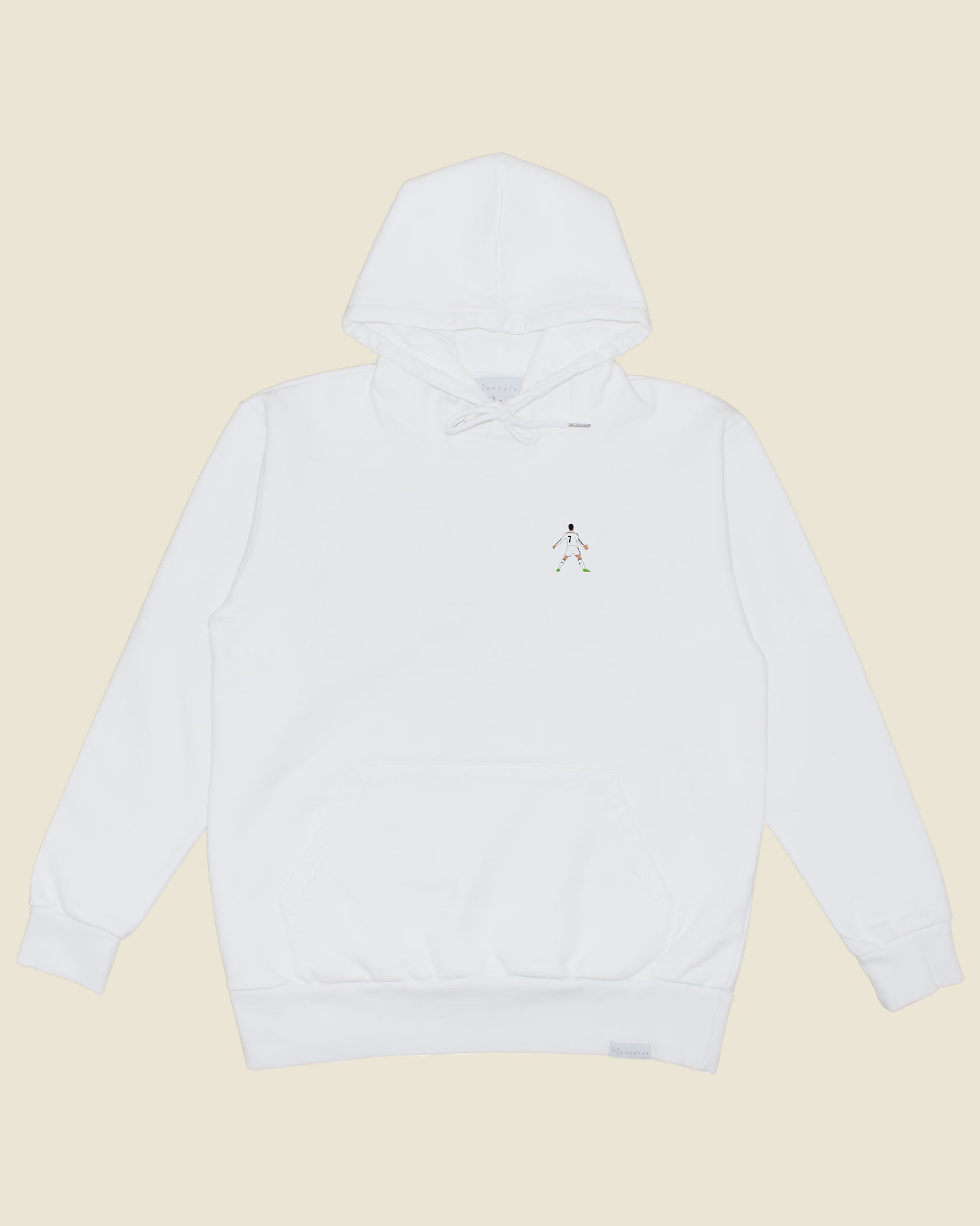 fodboldtrøje cristiano ronaldo real madrid, hvid hoodie front
