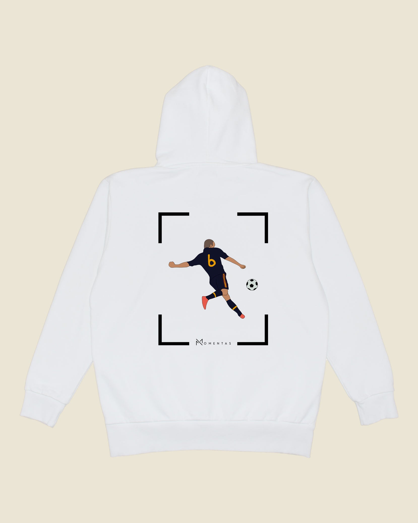 fodboldtrøje andres iniesta spanien, hvid hoodie ryg