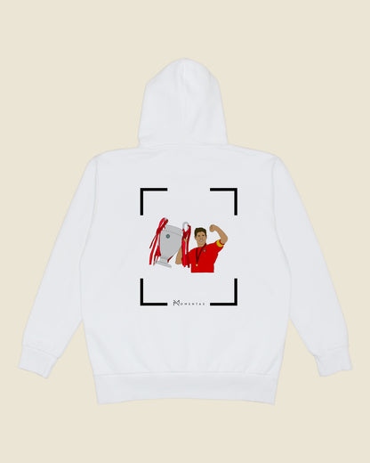 fodboldtrøje steven gerrard liverpool, hvid hoodie ryg
