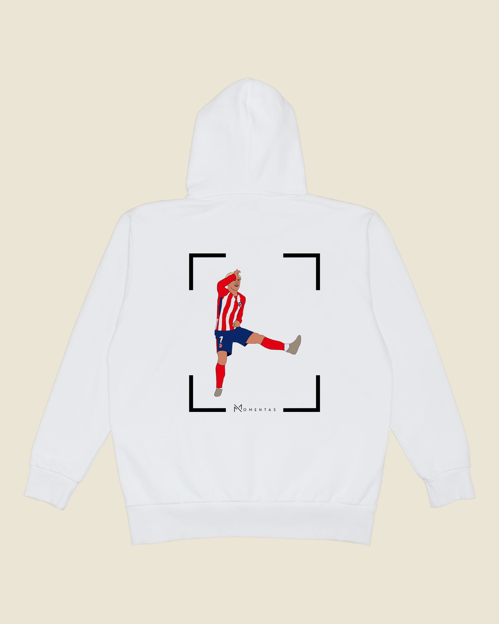 fodboldtrøje antoine griezmann atletico madrid, hvid hoodie ryg