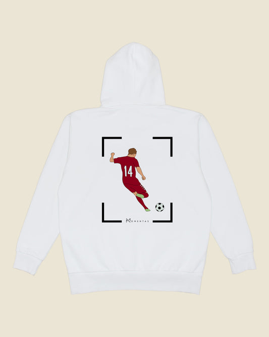 fodboldtrøje mikkel damsgaard danmark, hvid hoodie ryg