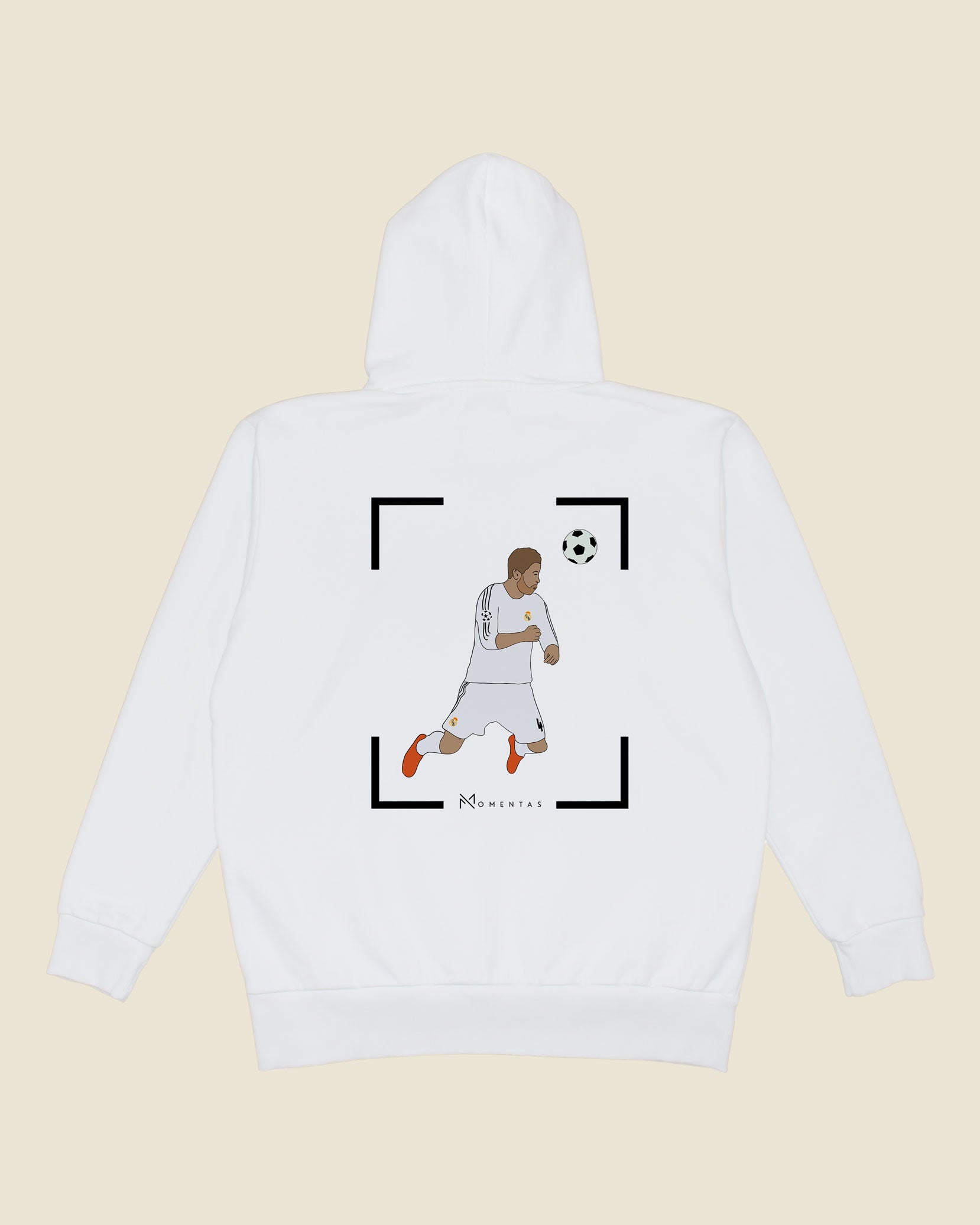 fodboldtrøje sergio ramos real madrid, hvid hoodie ryg