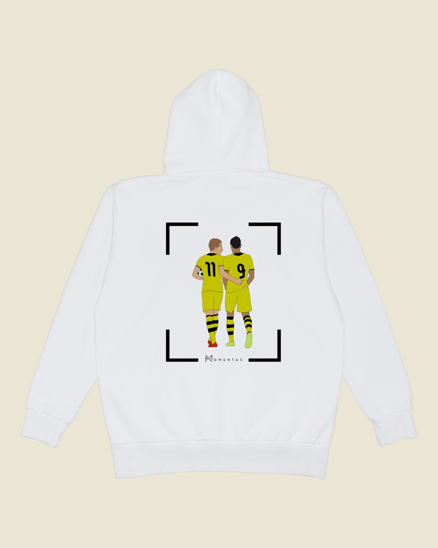 fodboldtrøje marco reus robert lewandowski dortmund, hvid hoodie ryg