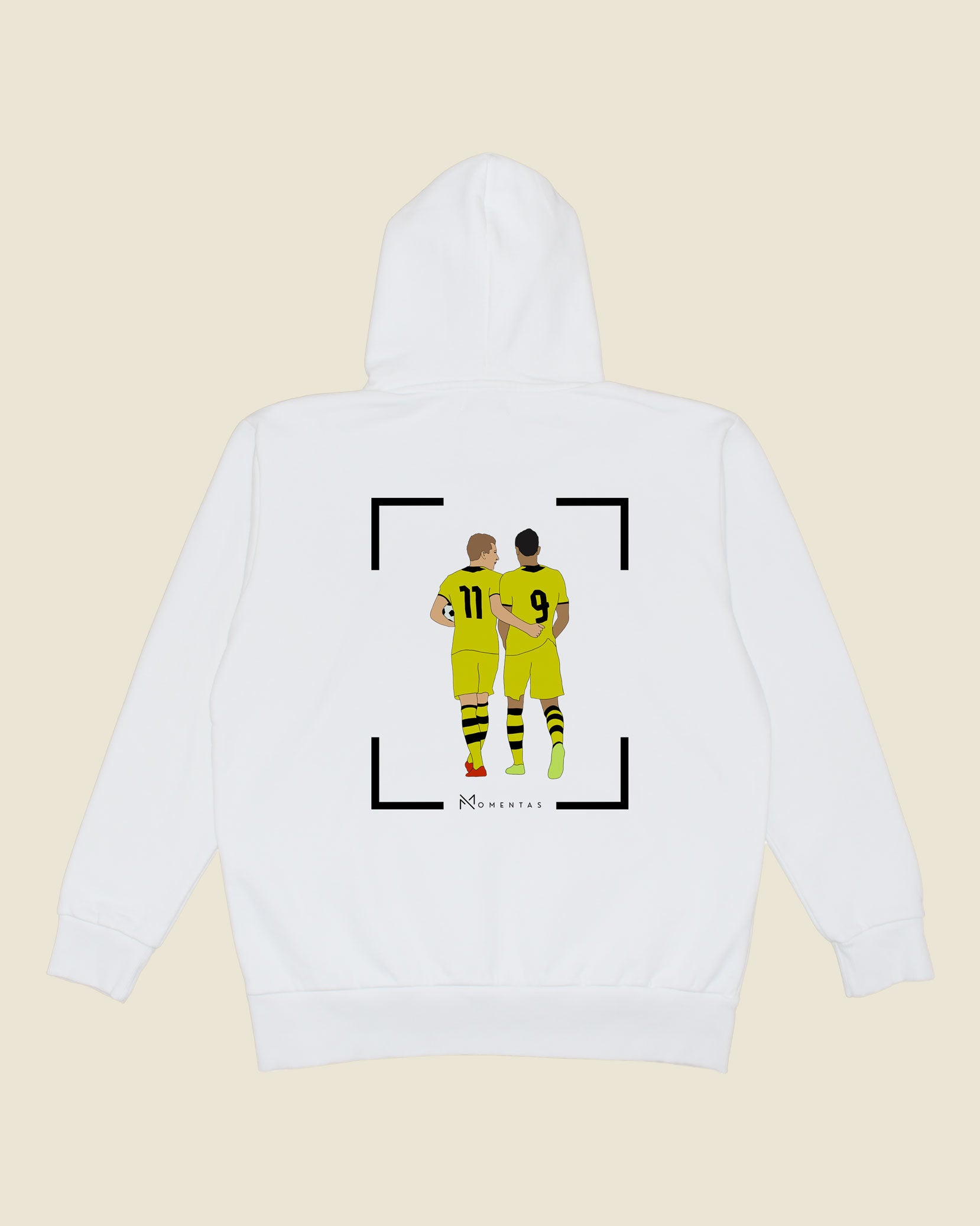 fodboldtrøje marco reus robert lewandowski dortmund, hvid hoodie ryg