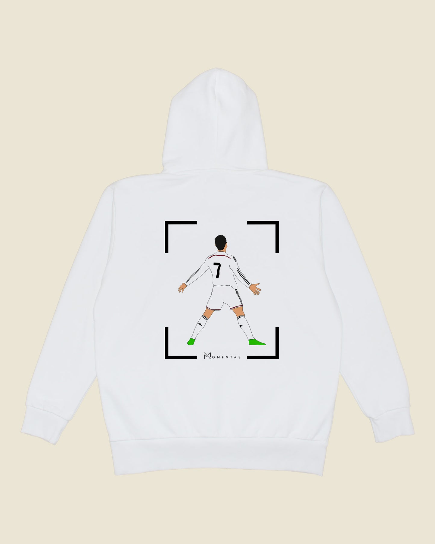 fodboldtrøje cristiano ronaldo real madrid, hvid hoodie ryg