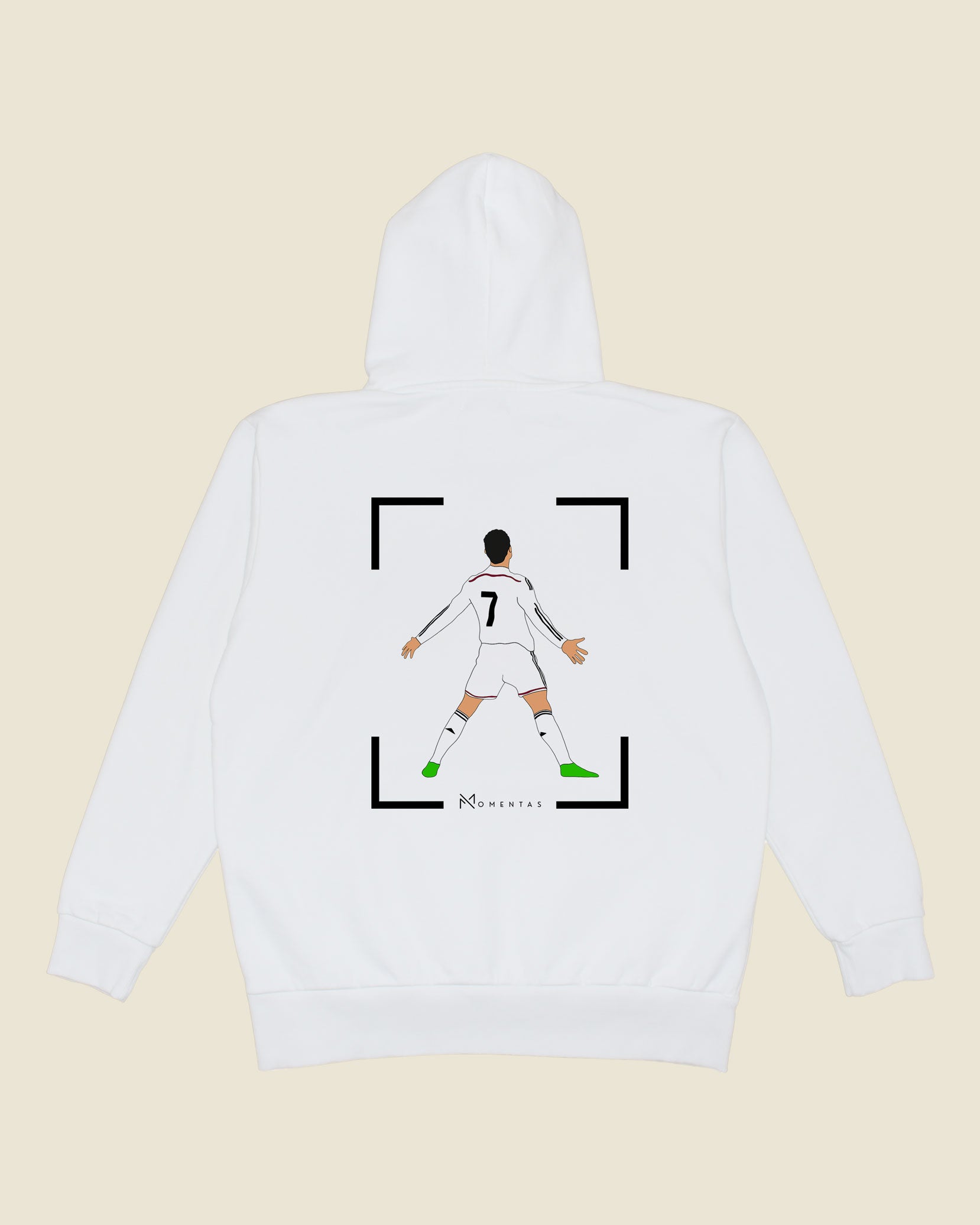 fodboldtrøje cristiano ronaldo real madrid, hvid hoodie ryg
