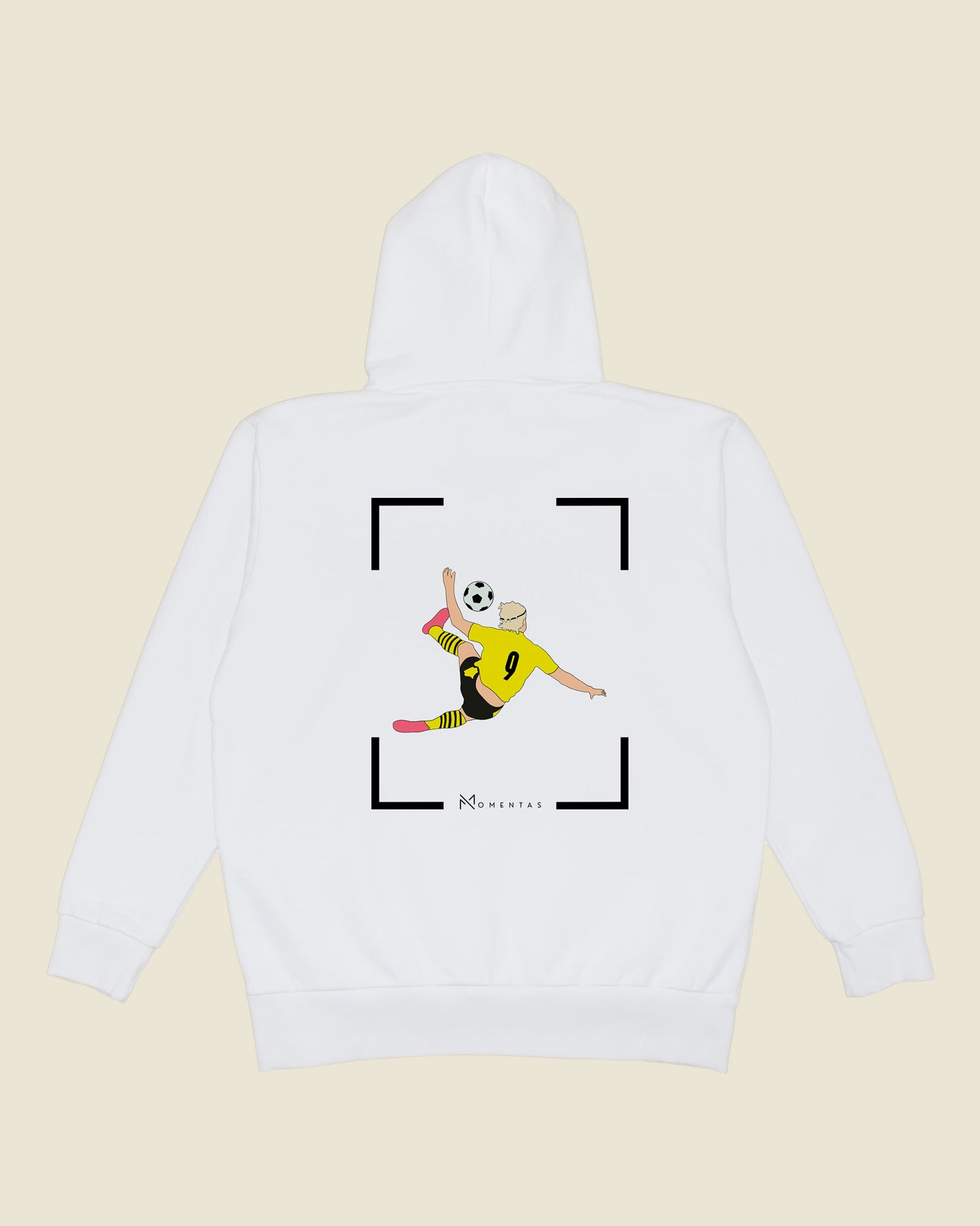 fodboldtrøje erling haaland dortmund, hvid hoodie ryg