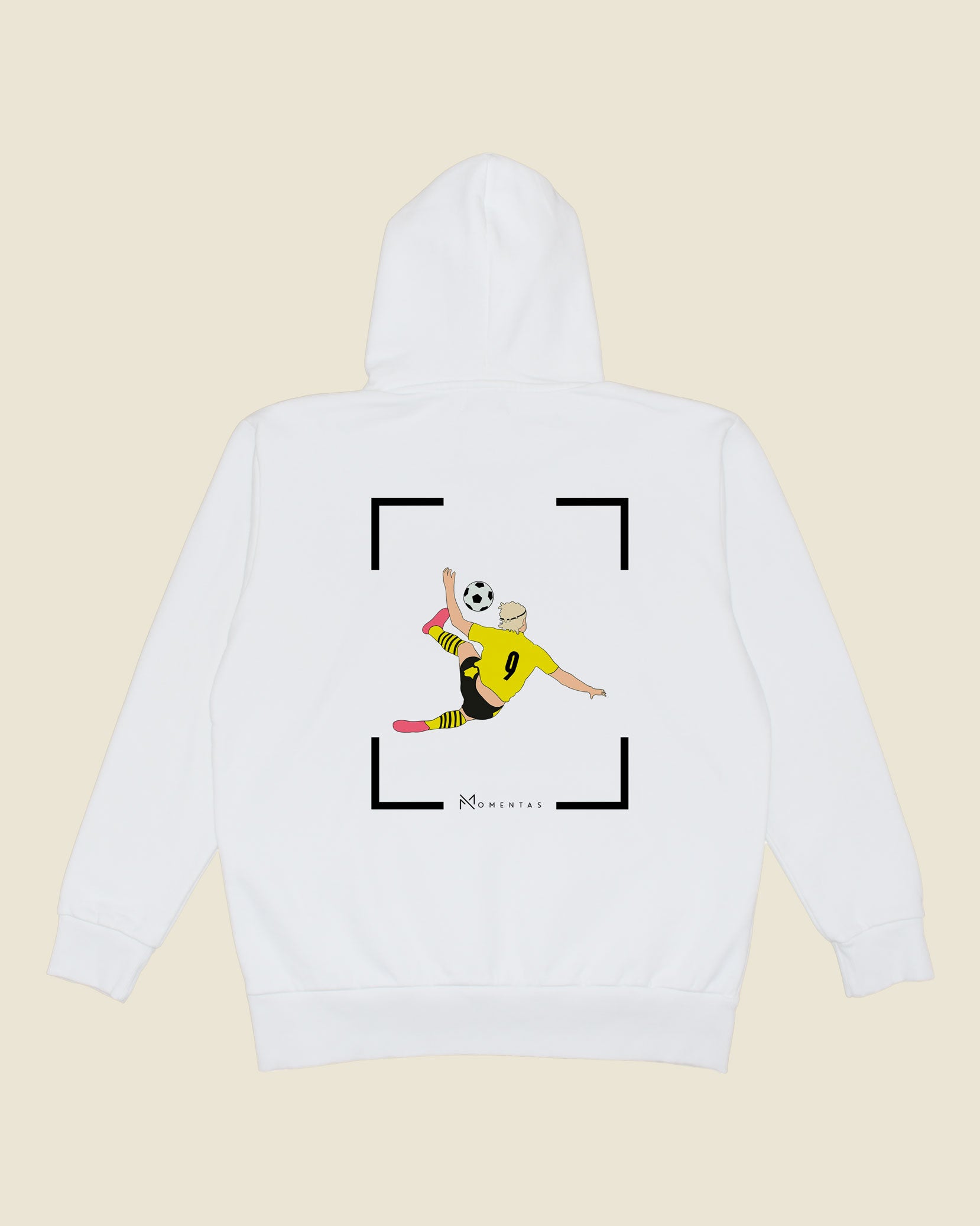 fodboldtrøje erling haaland dortmund, hvid hoodie ryg