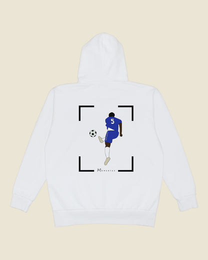 fodboldtrøje michael essien chelsea, hvid hoodie ryg