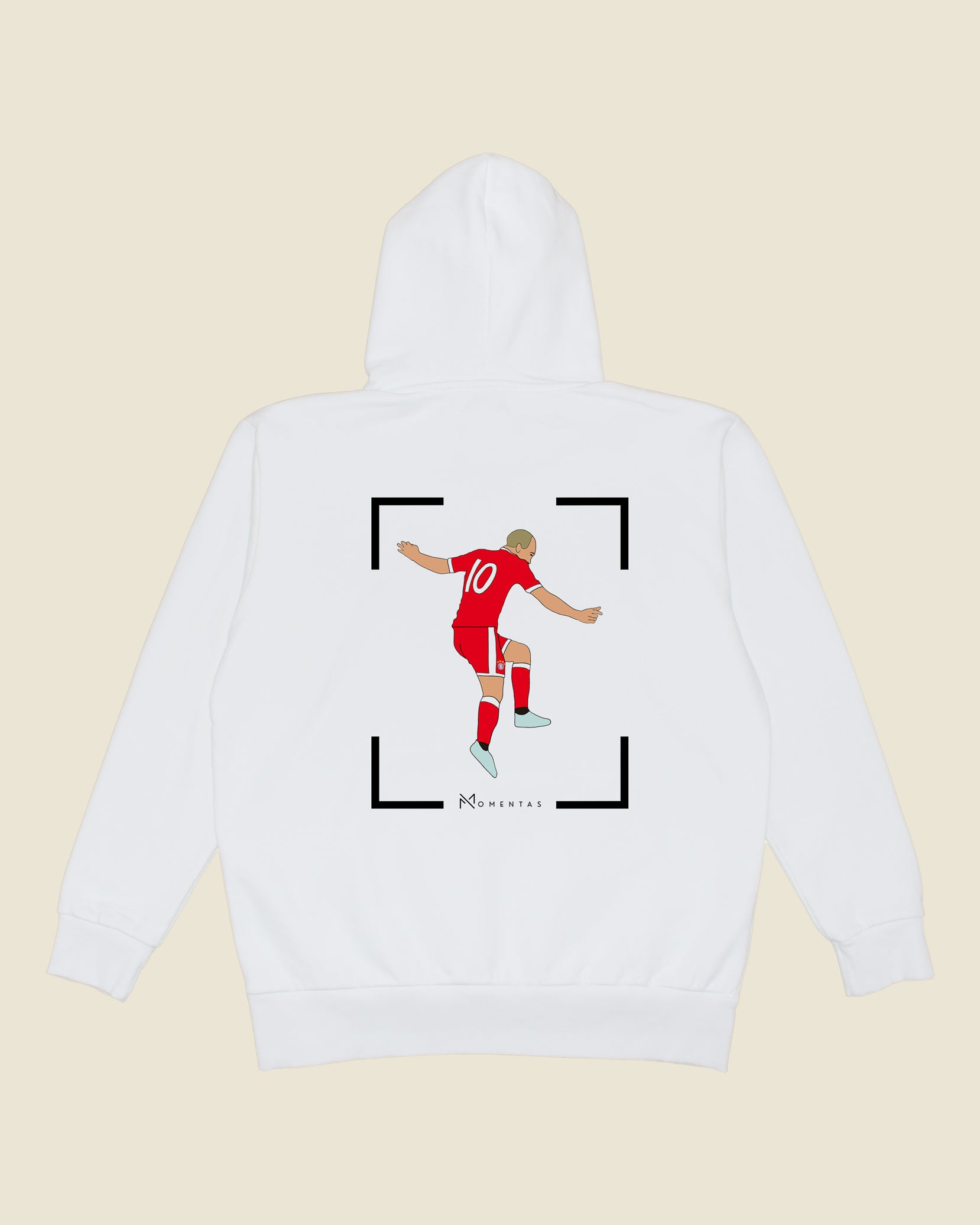 fodboldtrøje arjen robben bayern münchen, hvid hoodie ryg