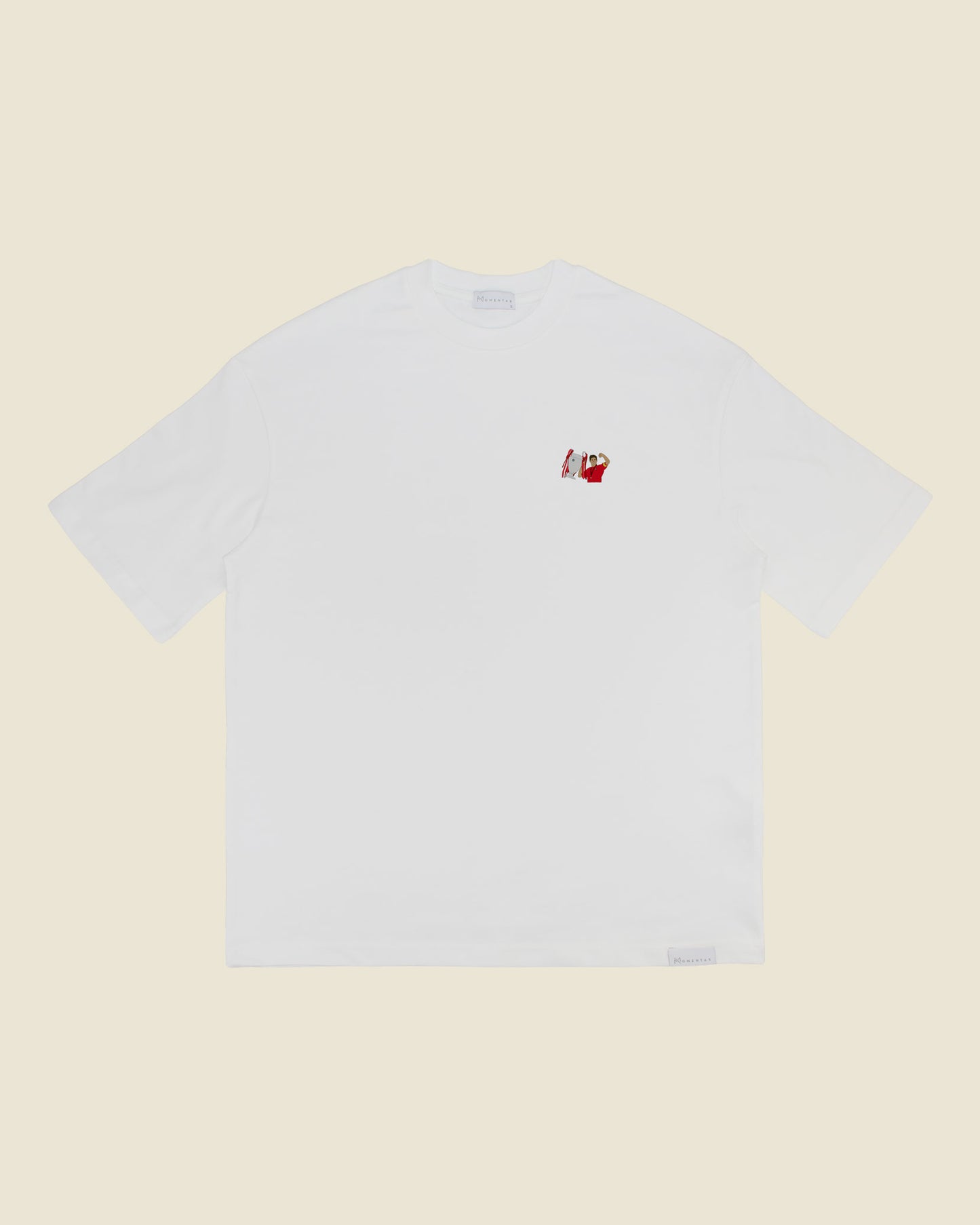 fodboldtrøje steven gerrard liverpool, hvid oversized t-shirt front