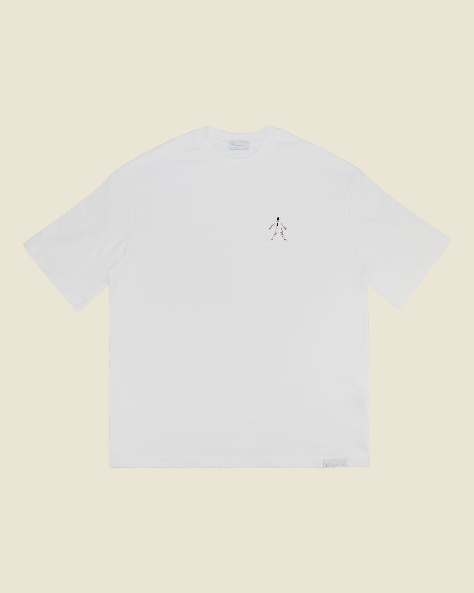 fodboldtrøje cristiano ronaldo real madrid, hvid oversized t-shirt front