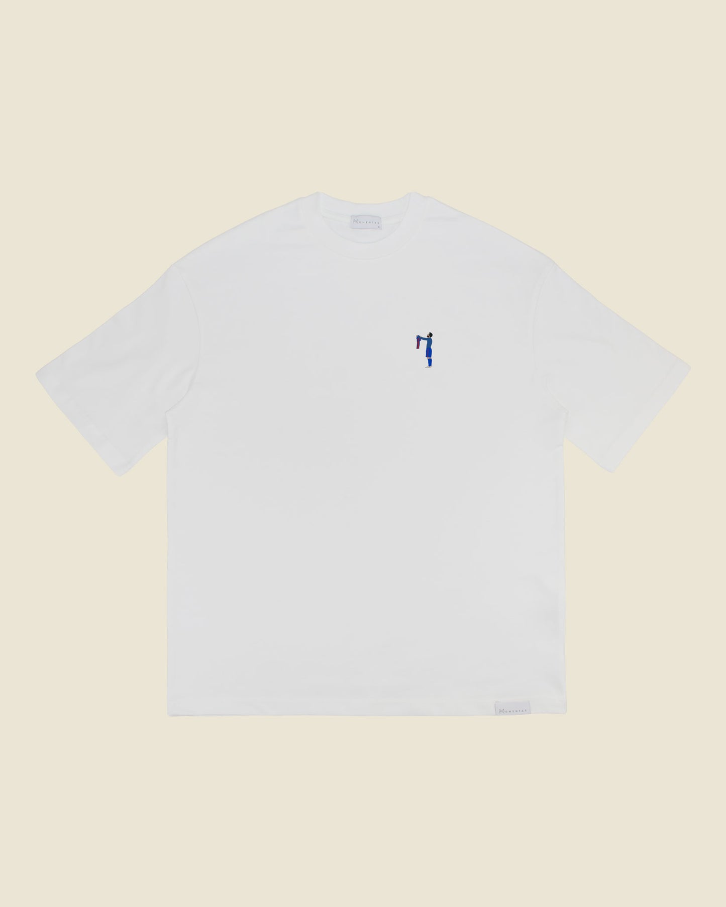 fodboldtrøje lionel messi fc barcelona, hvid oversized t-shirt front