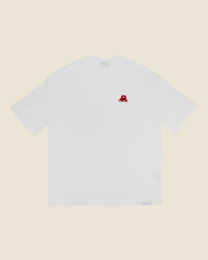 fodboldtrøje robbie fowler liverpool, hvid oversized t-shirt front