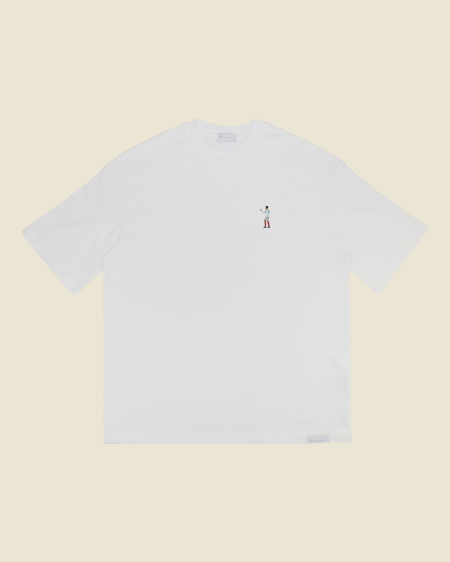 fodboldtrøje dele alli england, hvid oversized t-shirt front