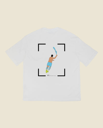 fodboldtrøje sergio agüero manchester city, hvid oversized t-shirt ryg