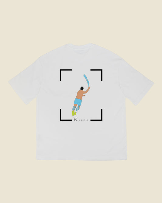 fodboldtrøje sergio agüero manchester city, hvid oversized t-shirt ryg