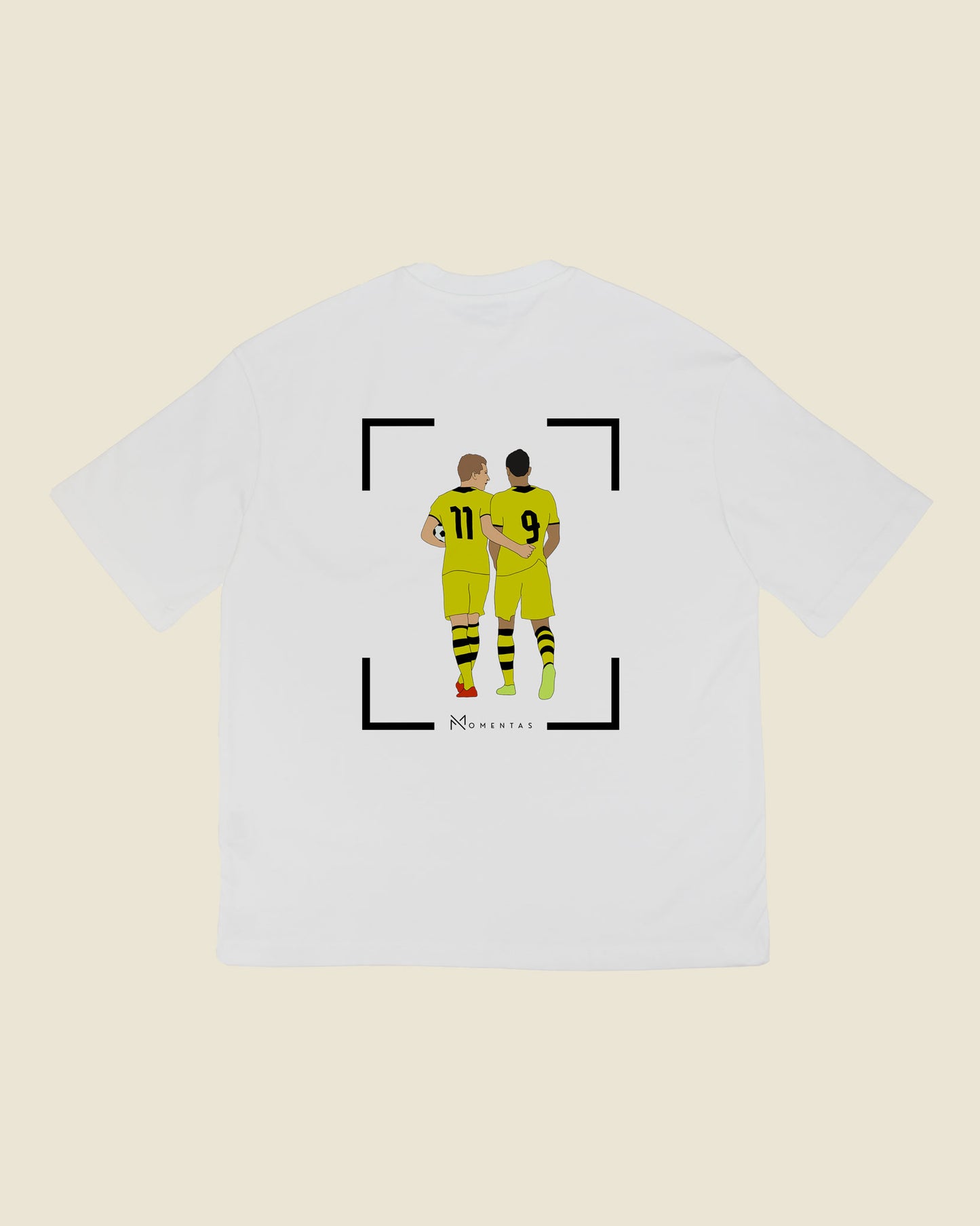 fodboldtrøje marco reus robert lewandowski dortmund, hvid oversized t-shirt ryg