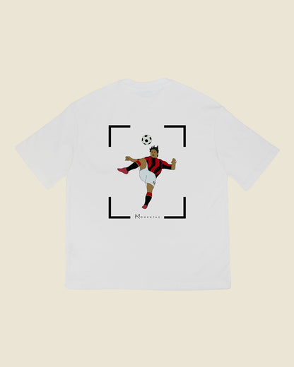 fodboldtrøje zlatan ibrahimovic ac milan, hvid oversized t-shirt ryg