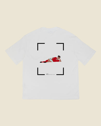 fodboldtrøje brian laudrup danmark, hvid oversized t-shirt ryg