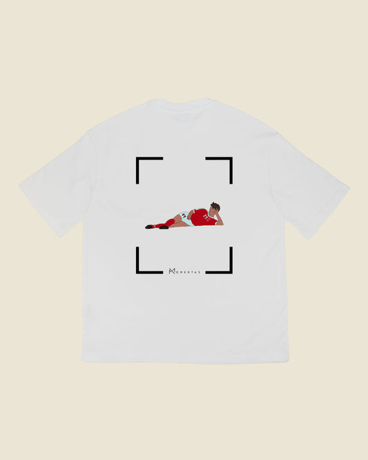 fodboldtrøje brian laudrup danmark, hvid oversized t-shirt ryg