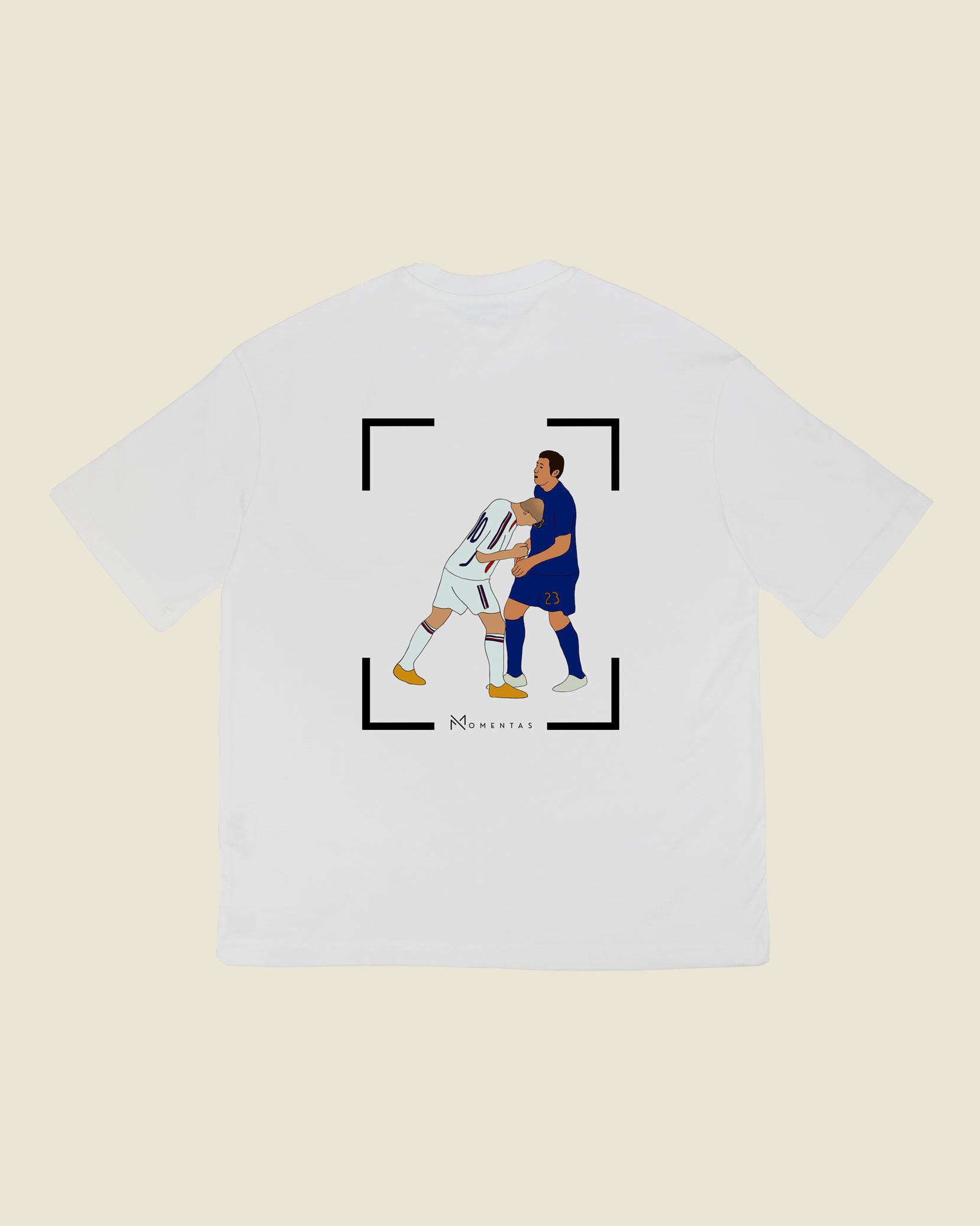 fodboldtrøje zinedine zidane frankrig, hvid oversized t-shirt ryg