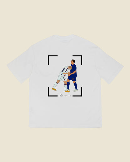 fodboldtrøje zinedine zidane frankrig, hvid oversized t-shirt ryg