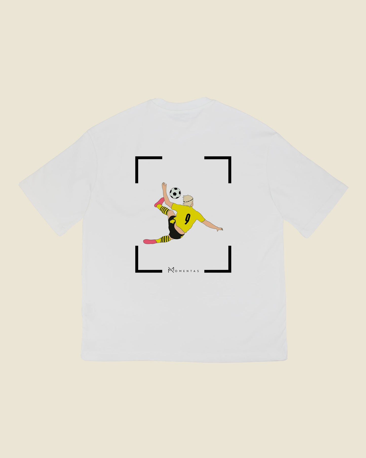 fodboldtrøje erling haaland dortmund, hvid oversized t-shirt ryg