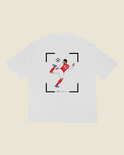 fodboldtrøje olivier giroud arsenal, hvid oversized t-shirt ryg