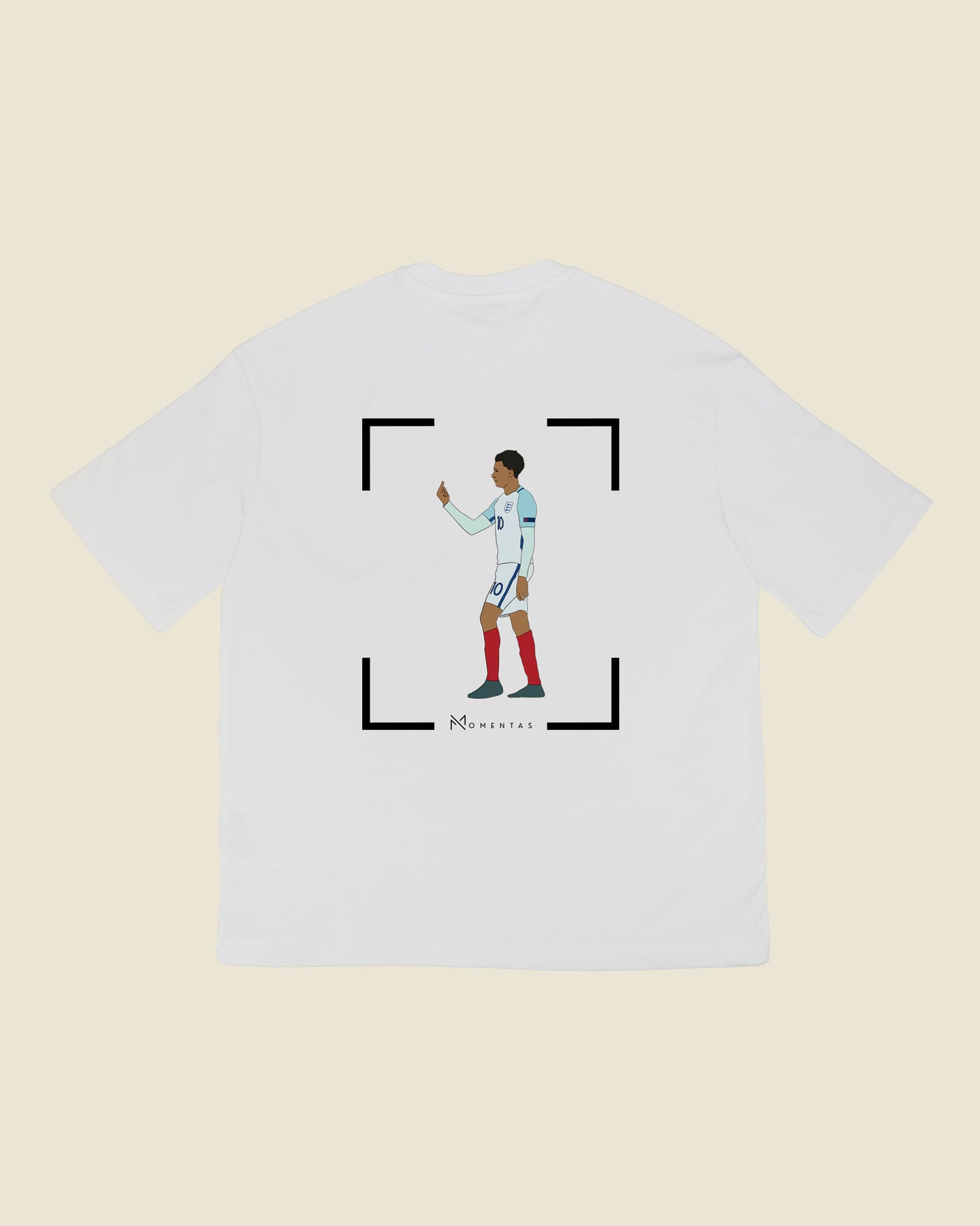 fodboldtrøje dele alli england, hvid oversized t-shirt ryg