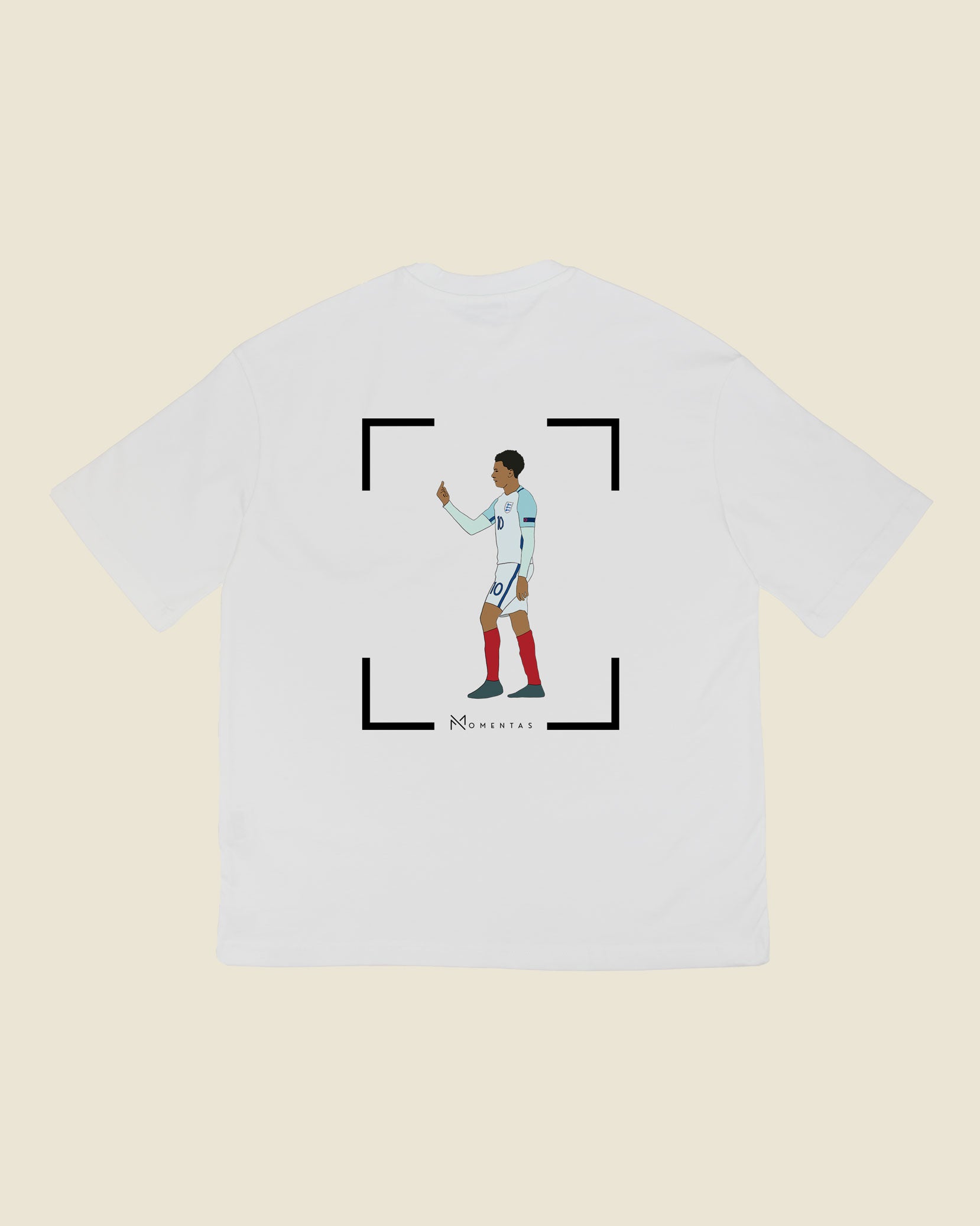 fodboldtrøje dele alli england, hvid oversized t-shirt ryg