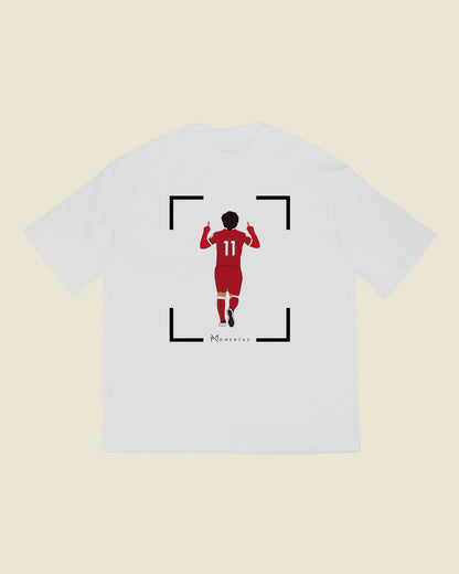fodboldtrøje mohamed salah liverpool, hvid oversized t-shirt ryg