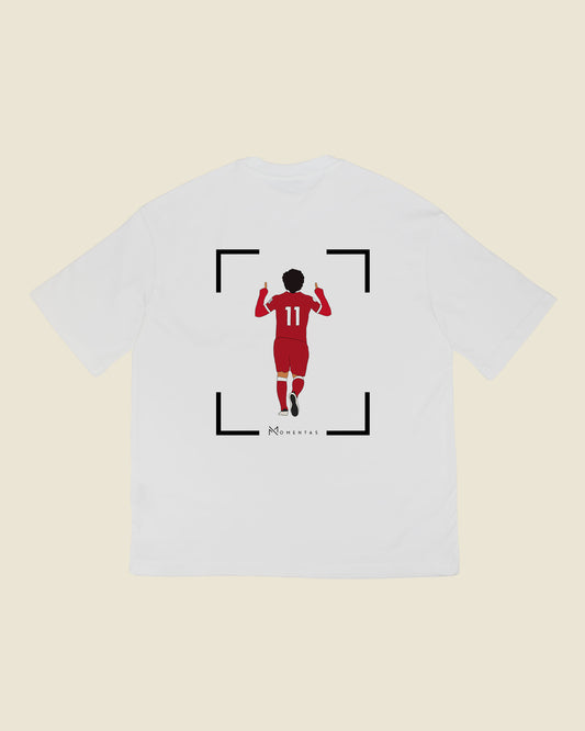 fodboldtrøje mohamed salah liverpool, hvid oversized t-shirt ryg