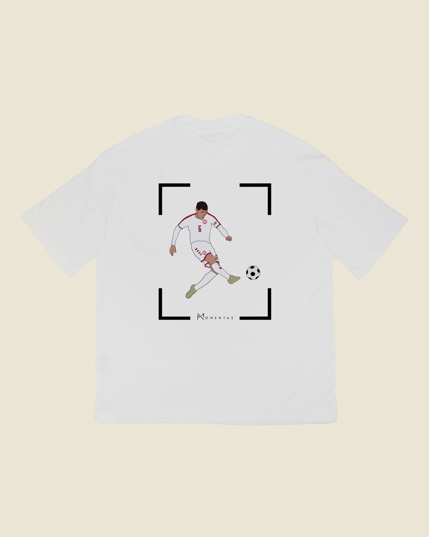 fodboldtrøje andreas christensen danmark, hvid oversized t-shirt ryg